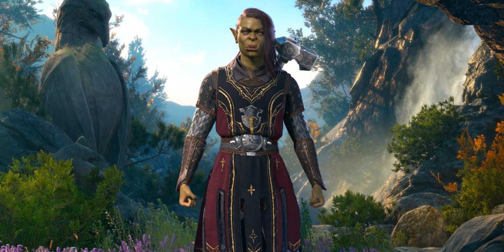 Baldur's Gate 3 Oath of Vengeance Paladin Half-Orc.