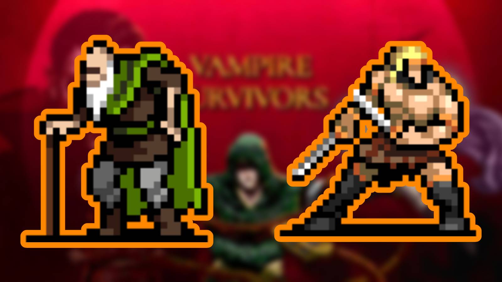 Sprites of Poe Ratcho and Gennaro Belpaese from Vampire Survivors