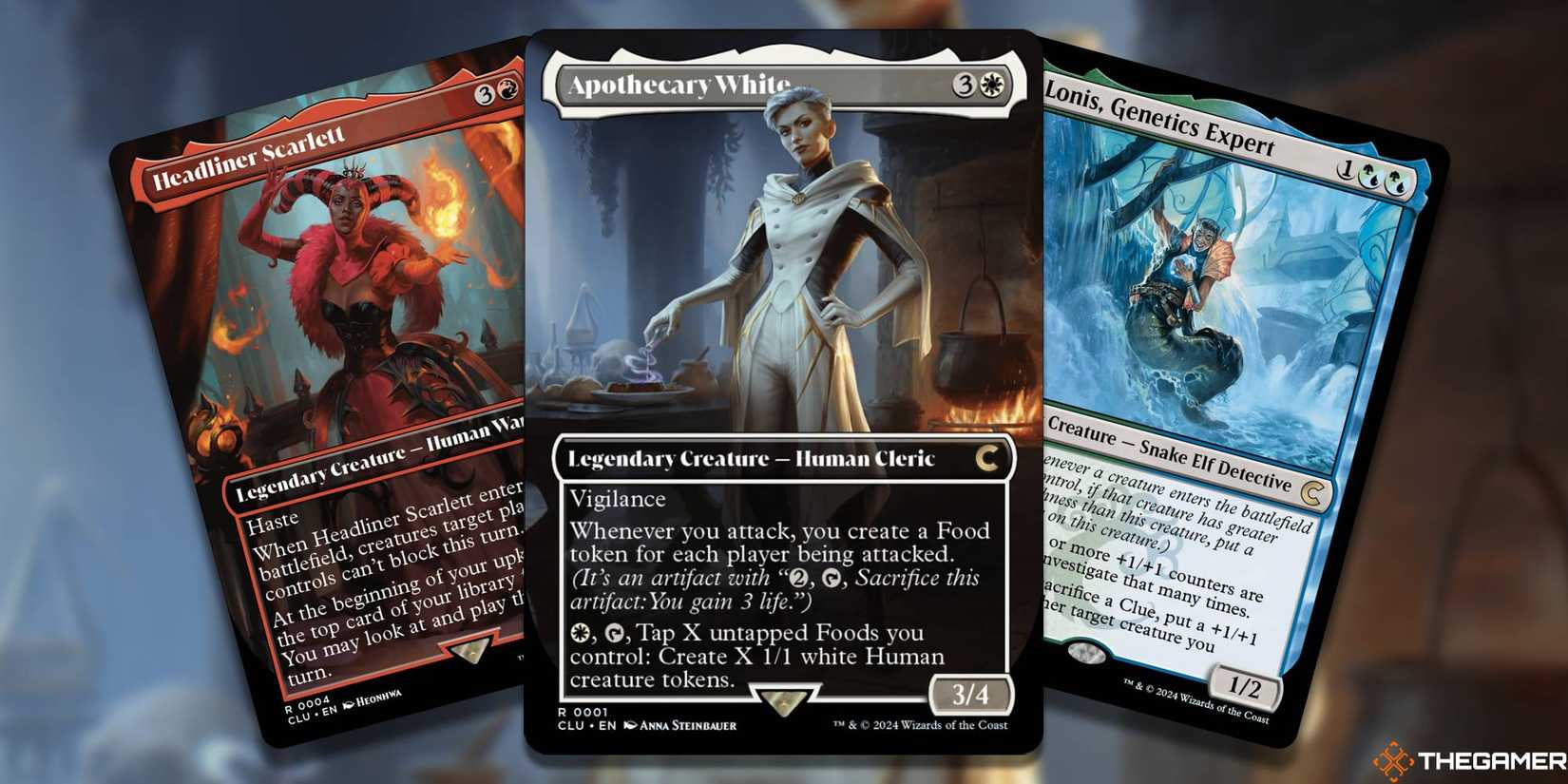 Magic The Gathering Clue Edition Best Commanders Scarlett, White and Lonis.