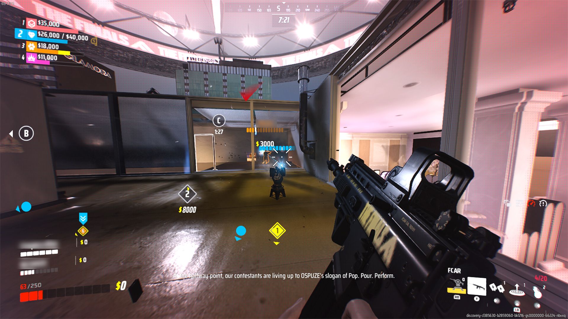 Medium Build Reloading FCAR Weapon, Dealing Damage to Enemy Using Guardian Turret Specialization