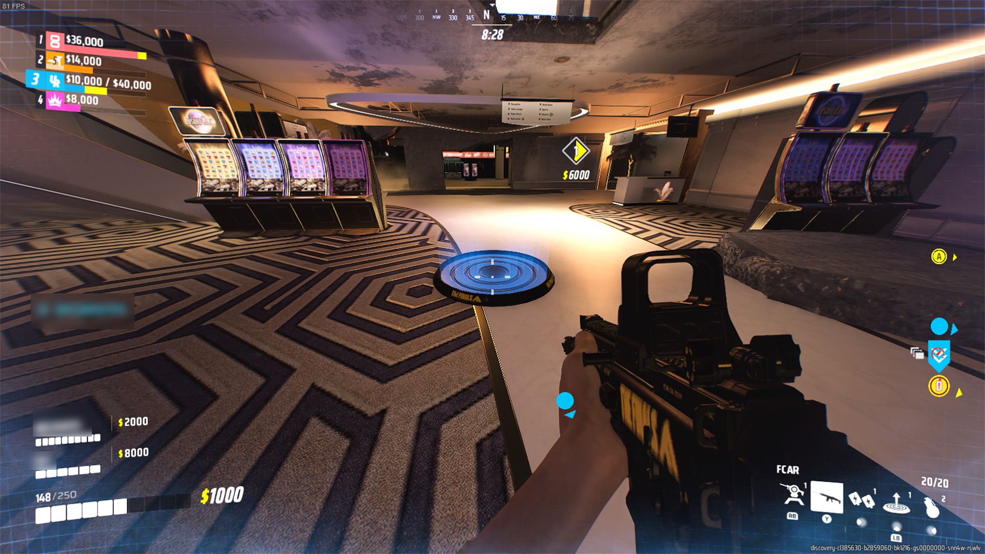 Medium Build Holding FCAR Weapon, Laid Jump Pad Gadget on the Ground