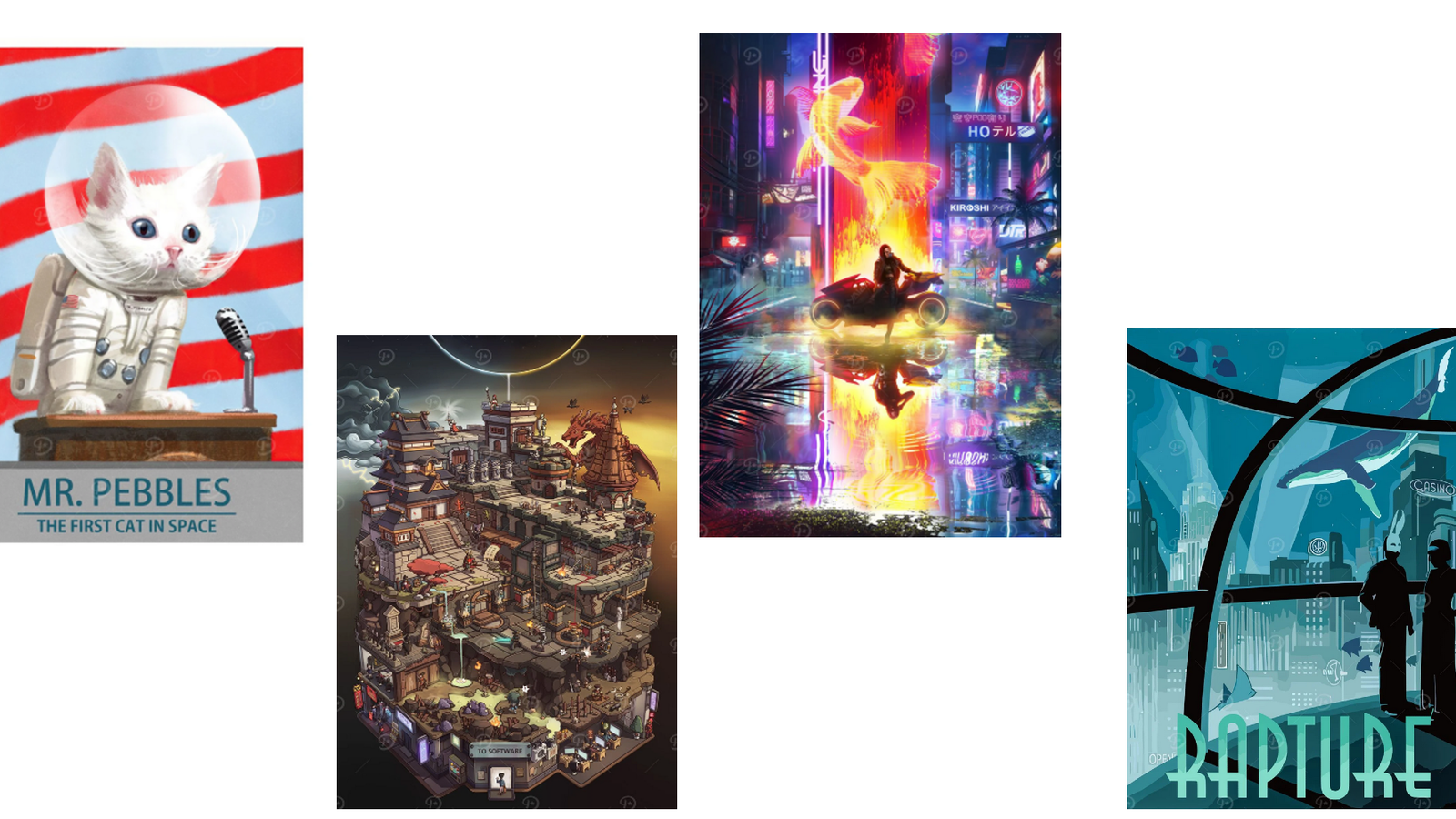 Displate ディスプレイット化け猫　メタルポースター Displate ディスプレイット黒化け猫 メタルポースター Kintsugi Black