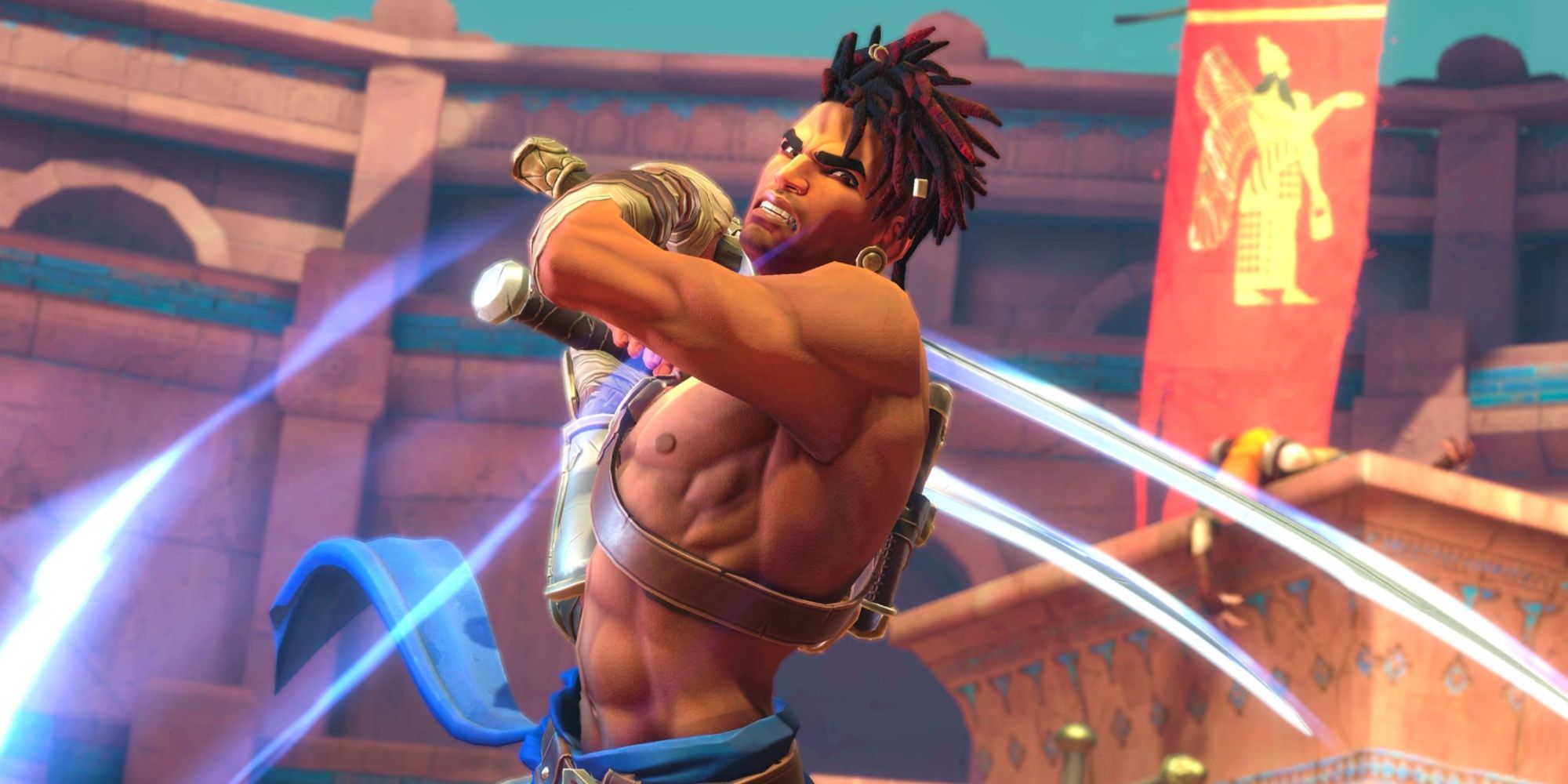 Sargon using his swords in Prince of Persia lost crown