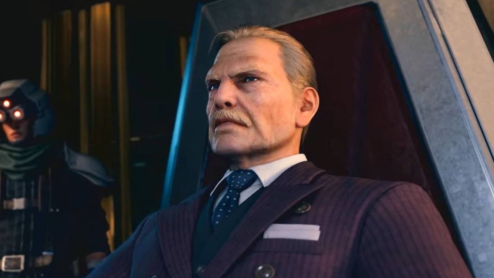 Final Fantasy 7 Remake Chapter 7 President Shinra sits in his office