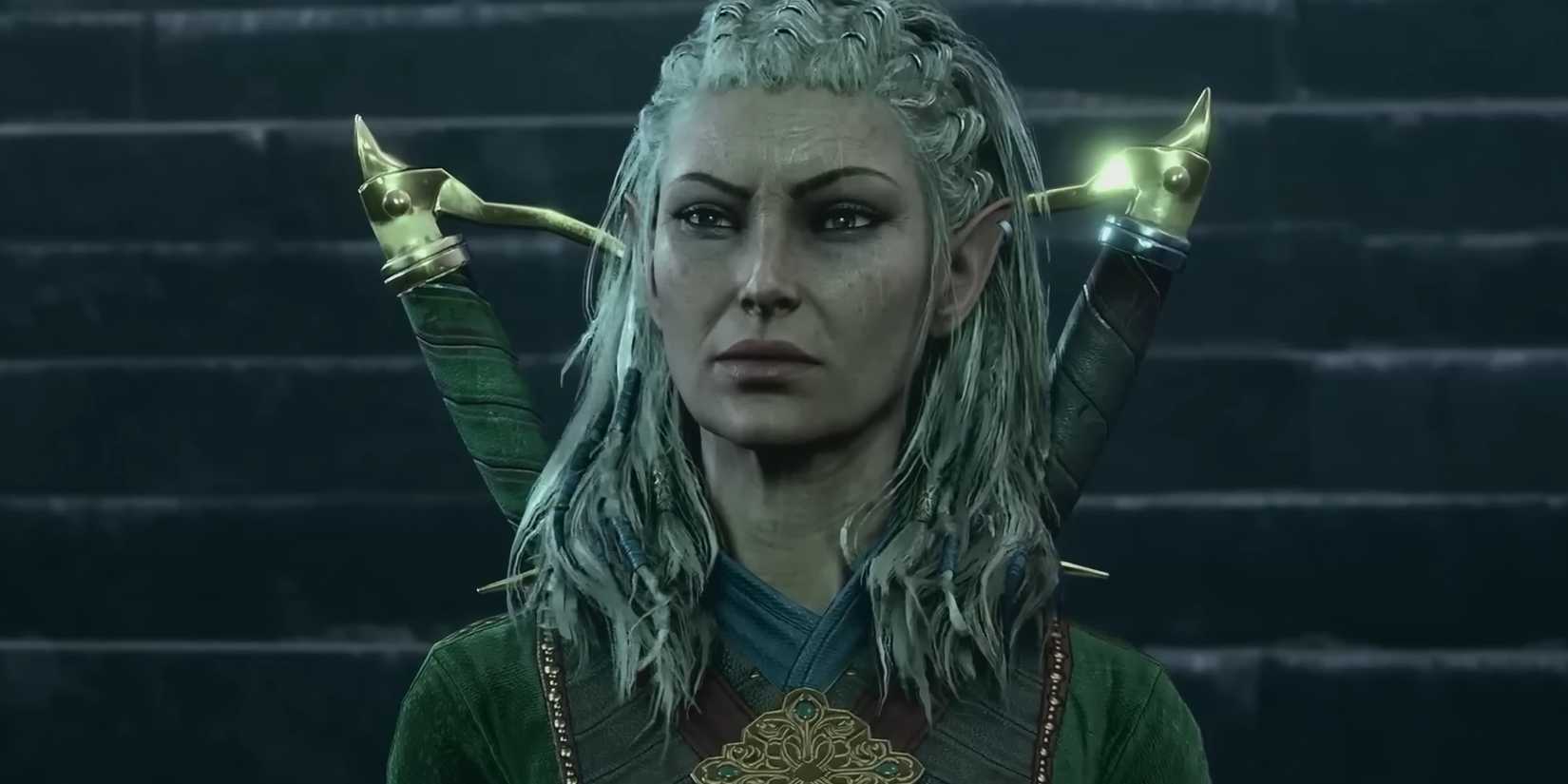 Jaheira looks at the camera with an eyebrow that grew up in Baldur's Gate 3.