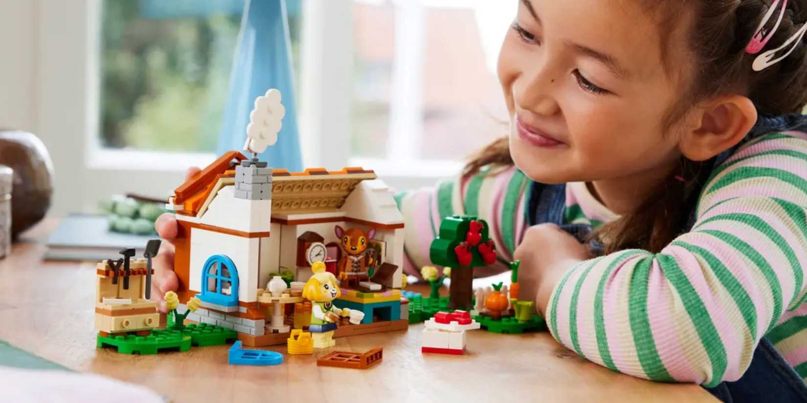 someone playing with an animal crossing lego set