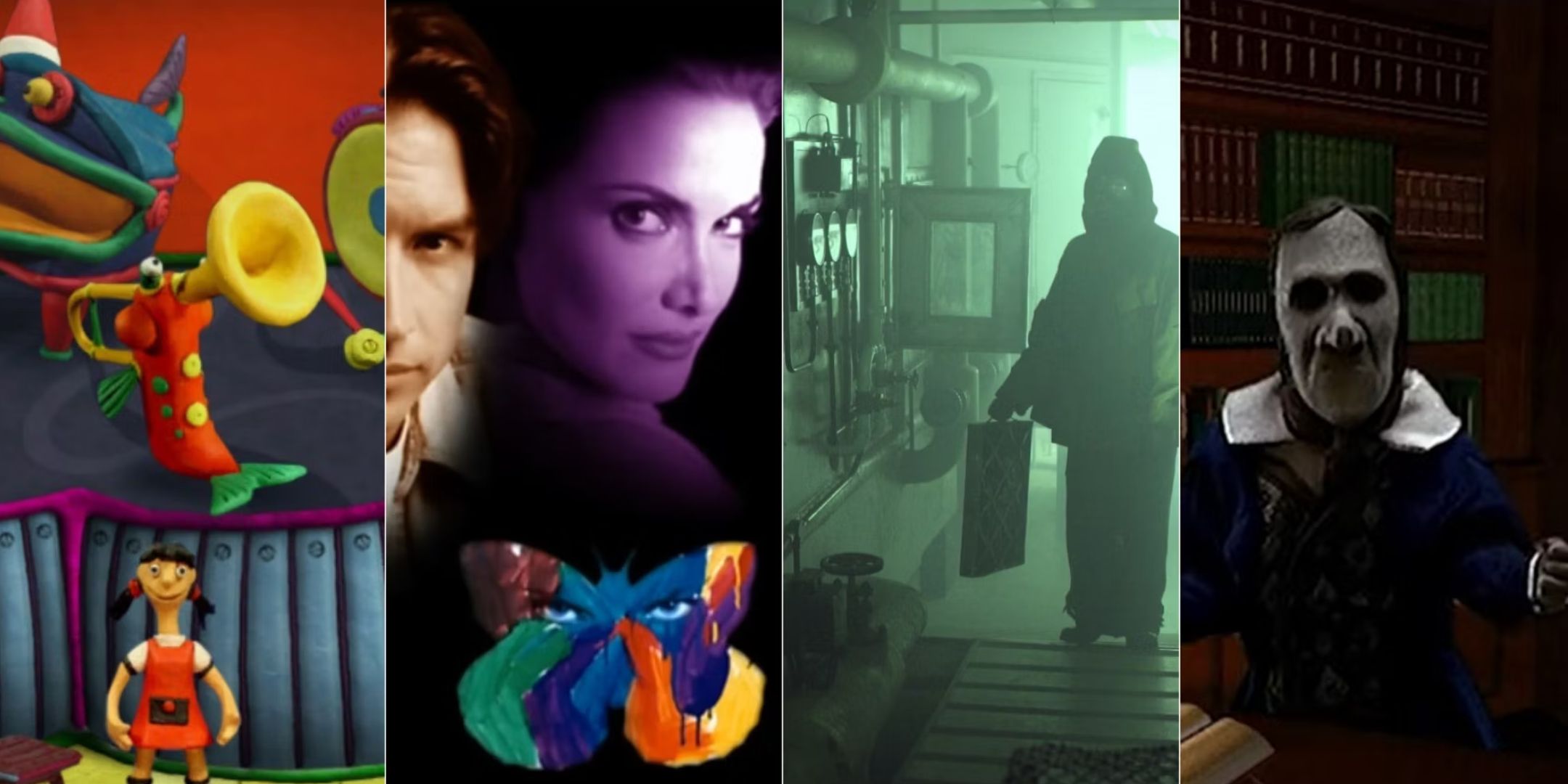 A collage of Tanita Plasticine Dream, Tender Loving Care, The Bunker, and The Dark Eye