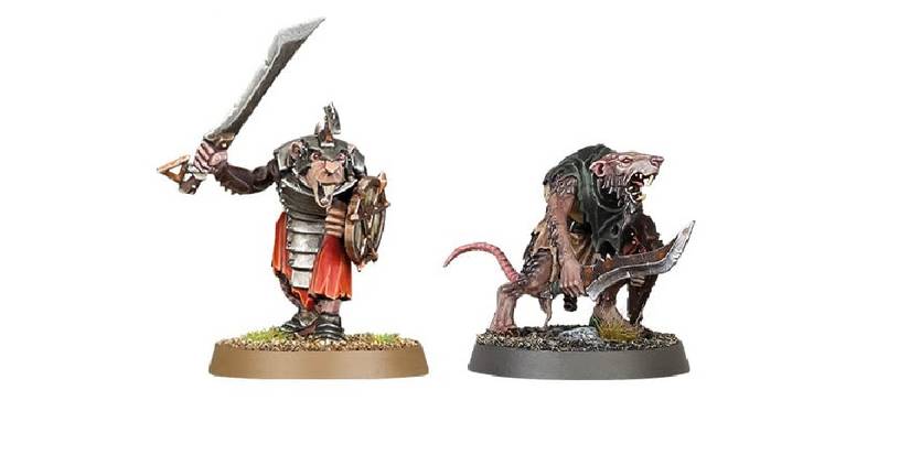a comparison of an old skaven clanrat and a new one for warhammer age of sigmar