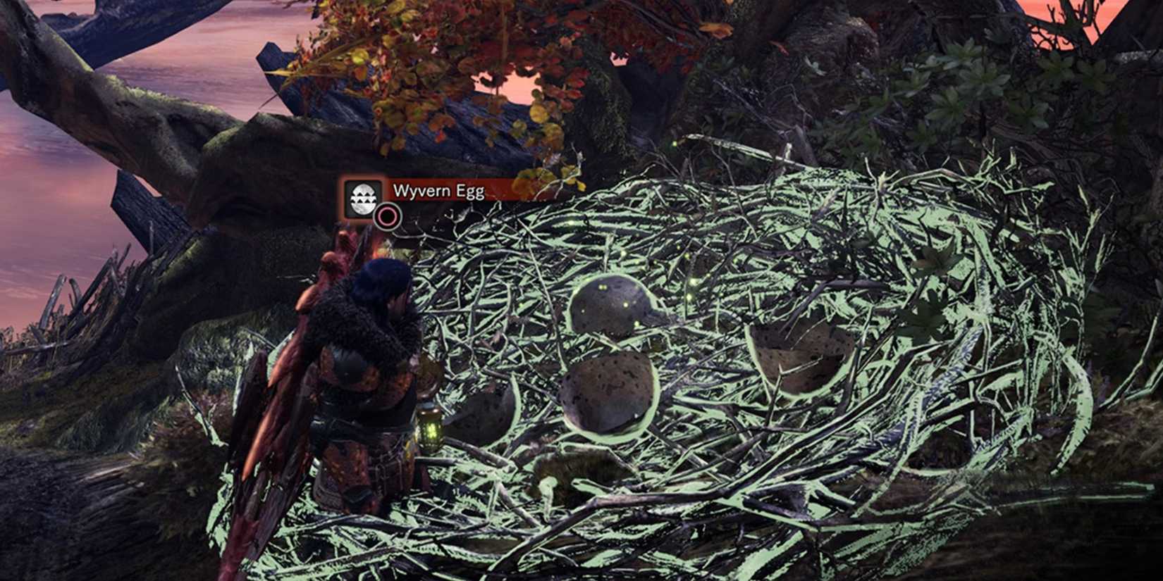 A Wyvern Egg nest in Monster Hunter World