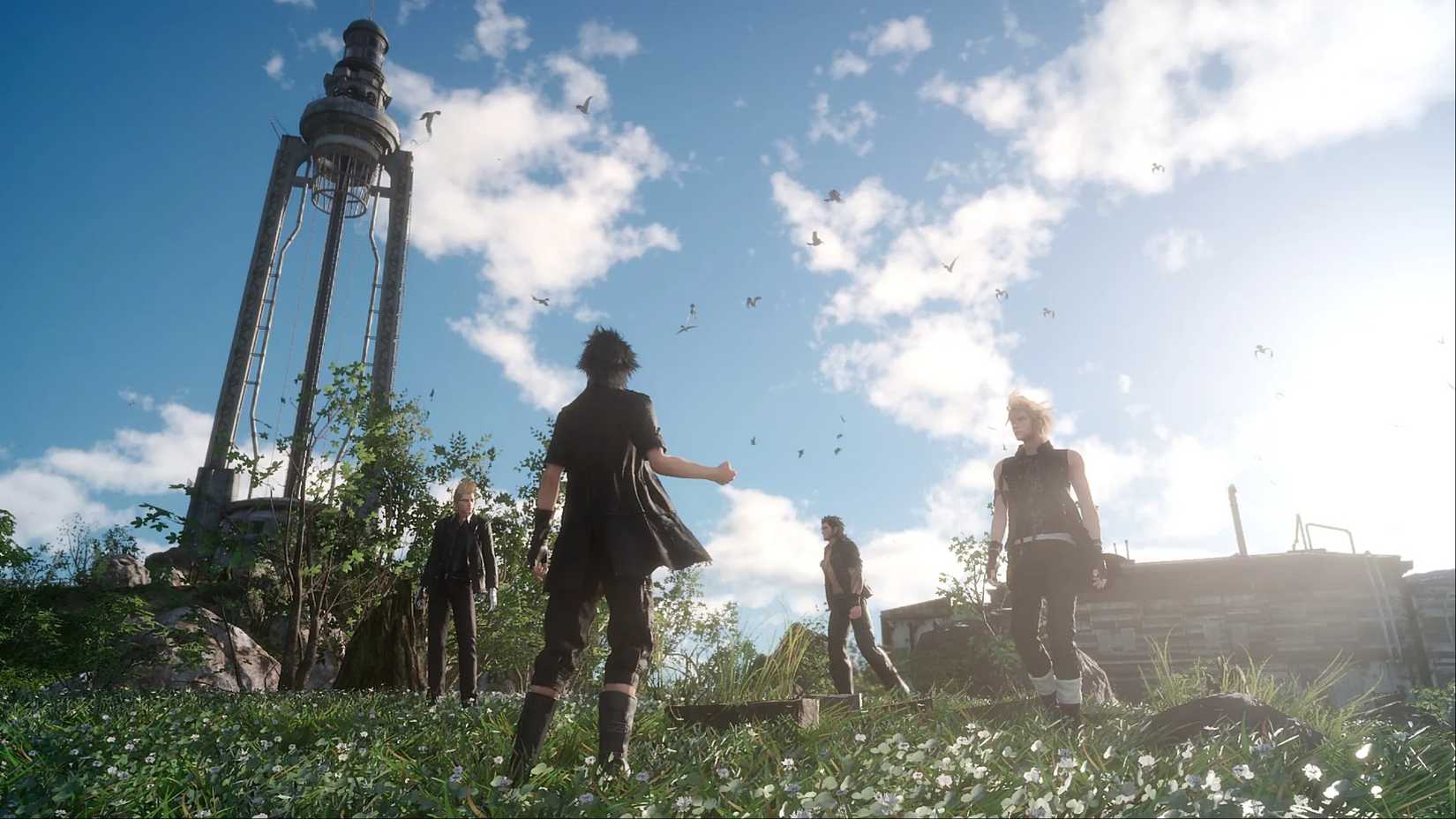 The main characters stood around in Final-Fantasy 15.