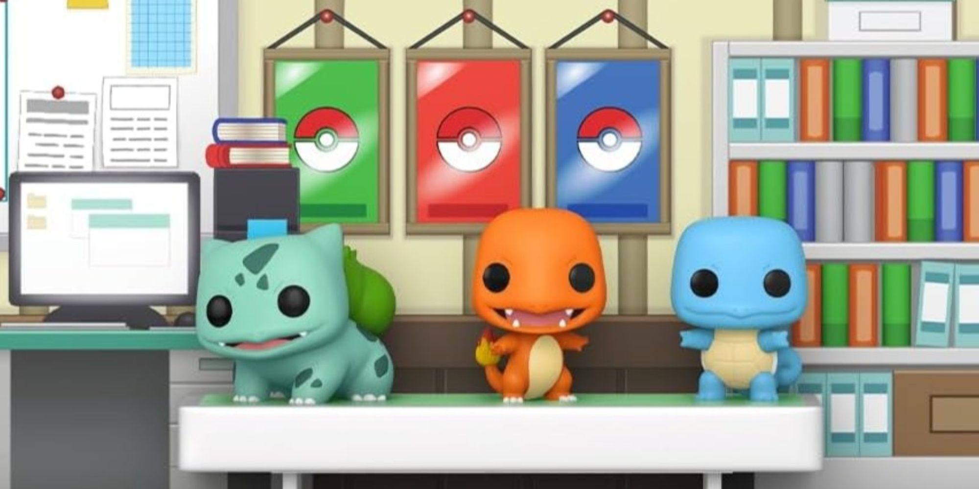 Coleção de Funko Pops de Pokémon com preços reduzidos.