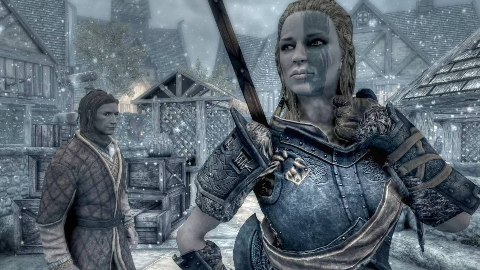 Mjoll the Lioness in Riften from The Elder Scrolls 5: Skyrim.