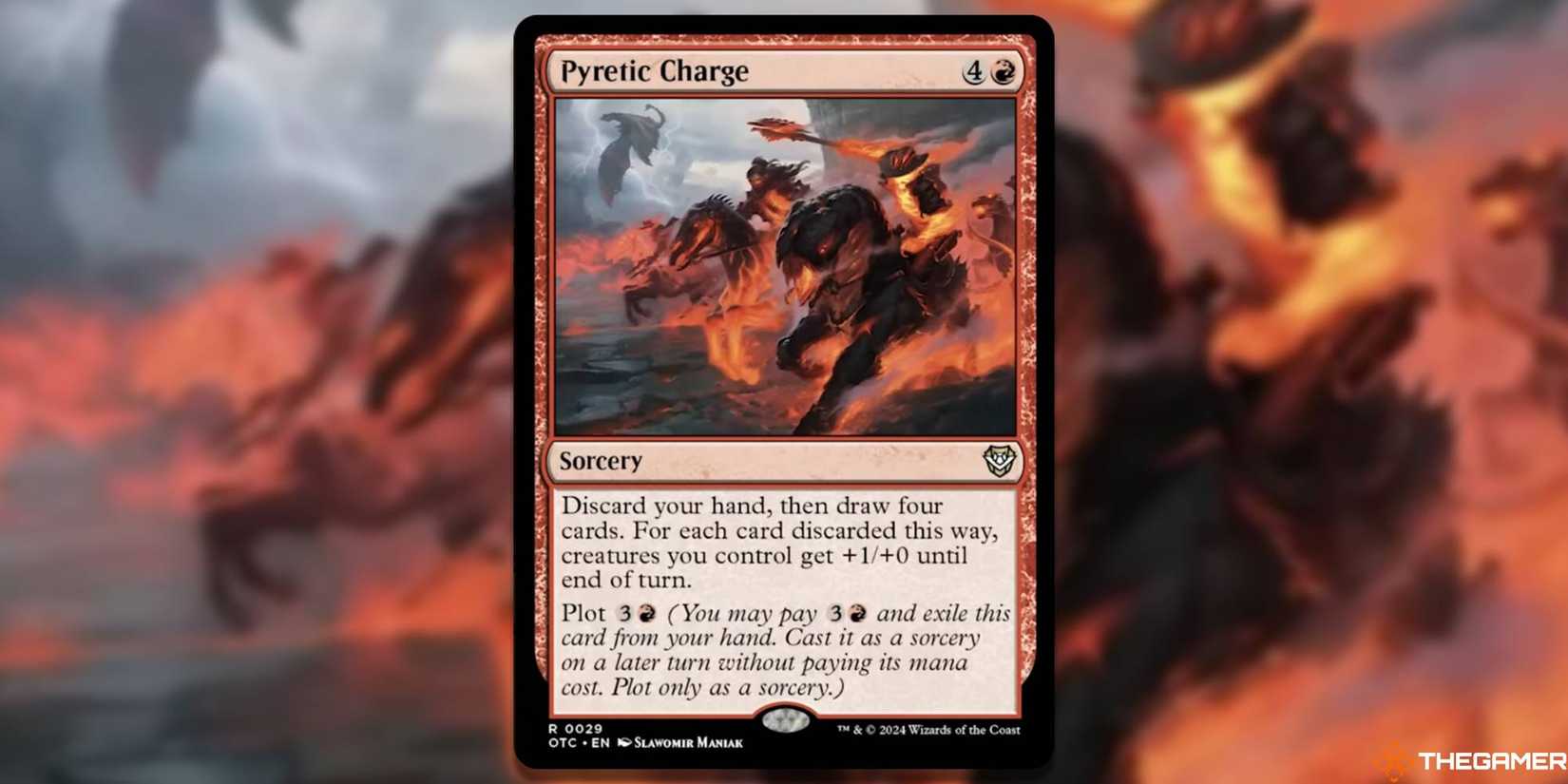 mtg draw four cards Vindictive Flamestoker [Phyrexia: All Will Be One Prerelease Promos] main image 1