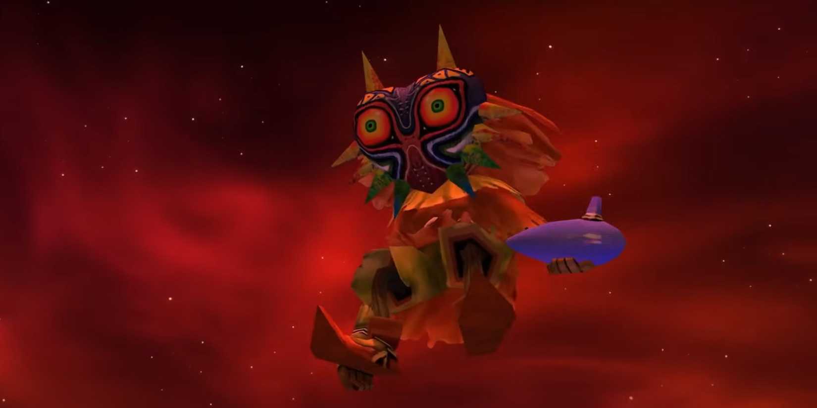 Holding Ocarina in Zelda's legend: Majora 'S Mask 3D.
