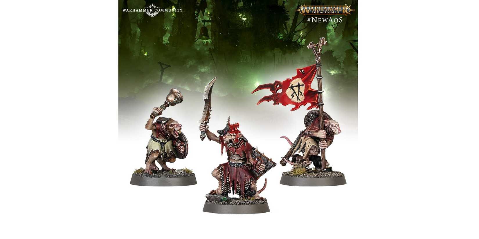 three new skaven clanrats for warhammer age of sigmar