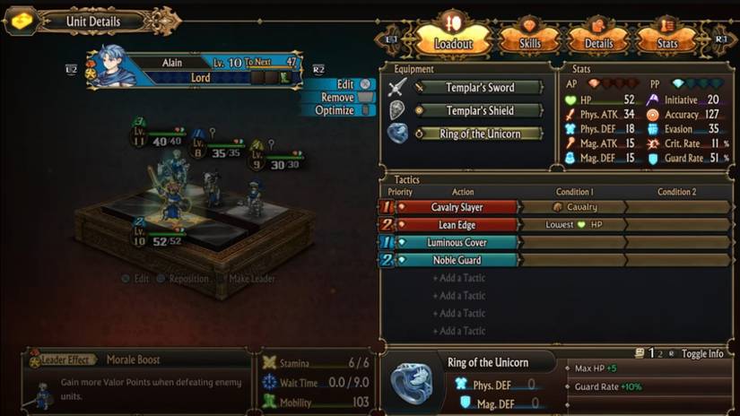 Unicorn Overlord: Best Build For Alain