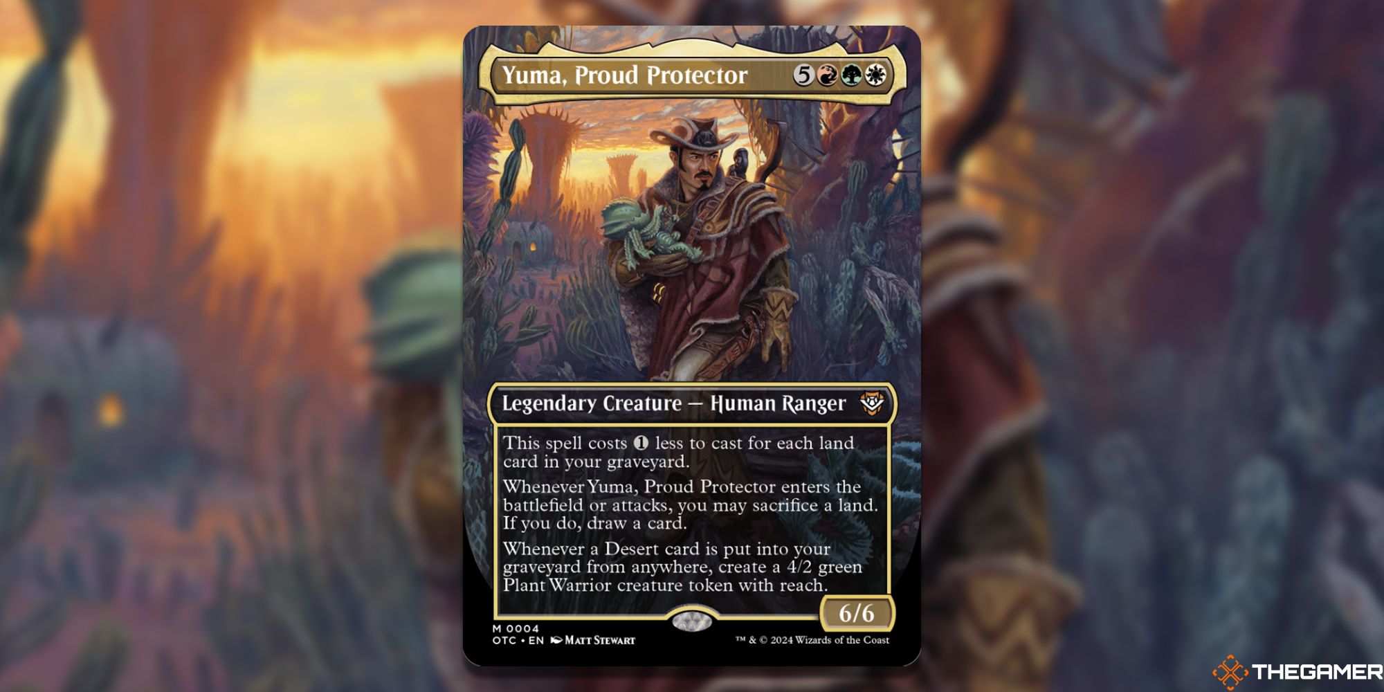yuma mtg card Outlaws of Thunder Junction Yuma, Proud Protector Deck Protector Sleeves  (100ct) for Magic: The Gathering