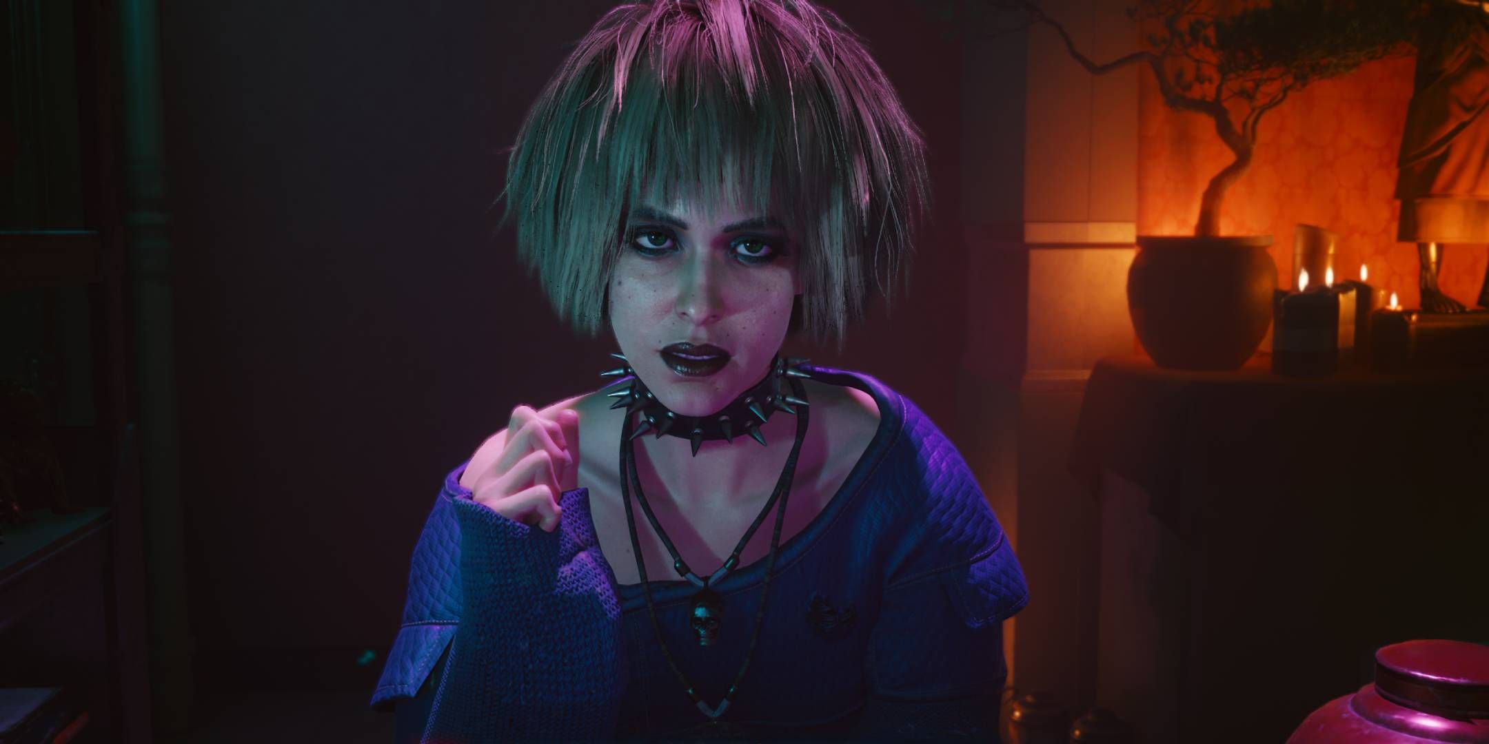 Cyberpunk 2077 - Misty Olszewski at her tarot shop.