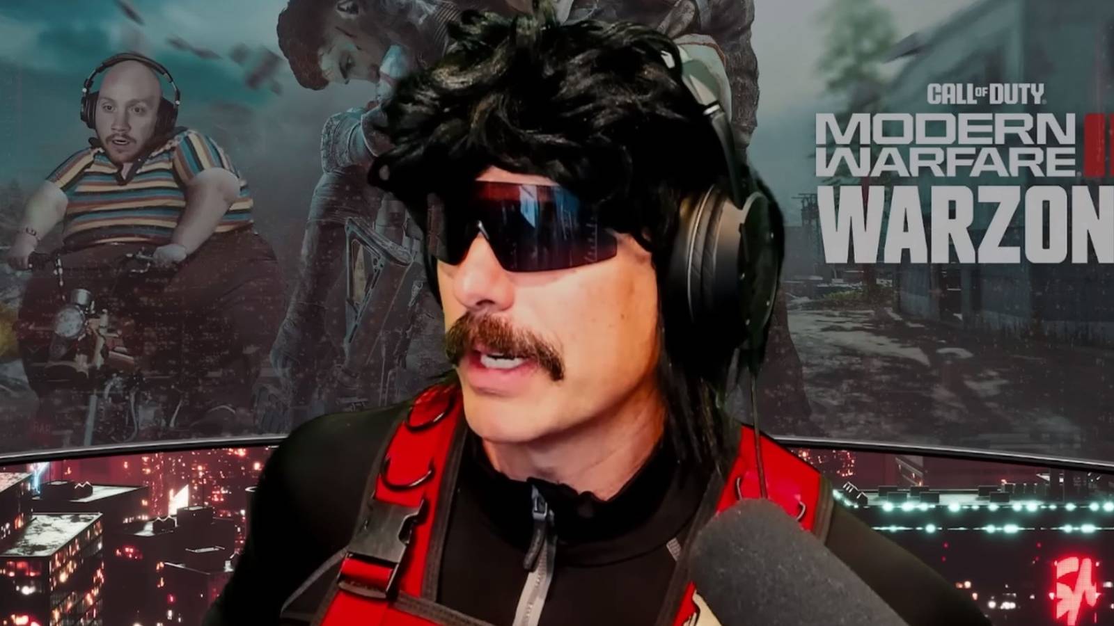 Dr Disrespect in one of his YouTube videos. He is sitting on a gaming chair and in front of a mic
