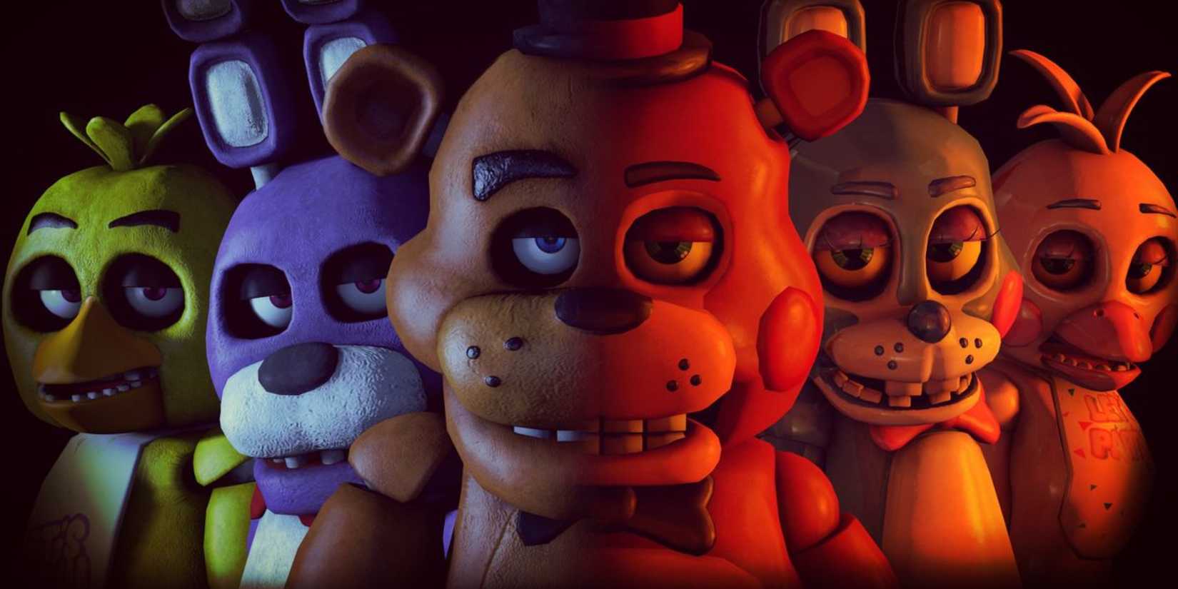 Freddy Fazbear and various animal animatronics were standing in line.