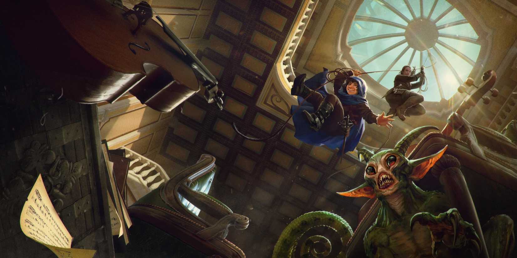 Characters repelling down from a skylight to steal stuff in a museum from DND.