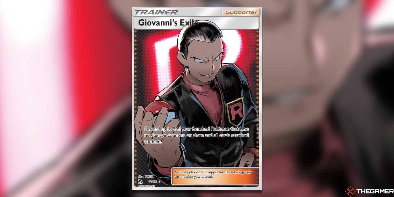 giovanni's exile pokemon card PSA 10 Giovanni's Exile - 67/68 Full Art Ultra Rare Trainer main image 0