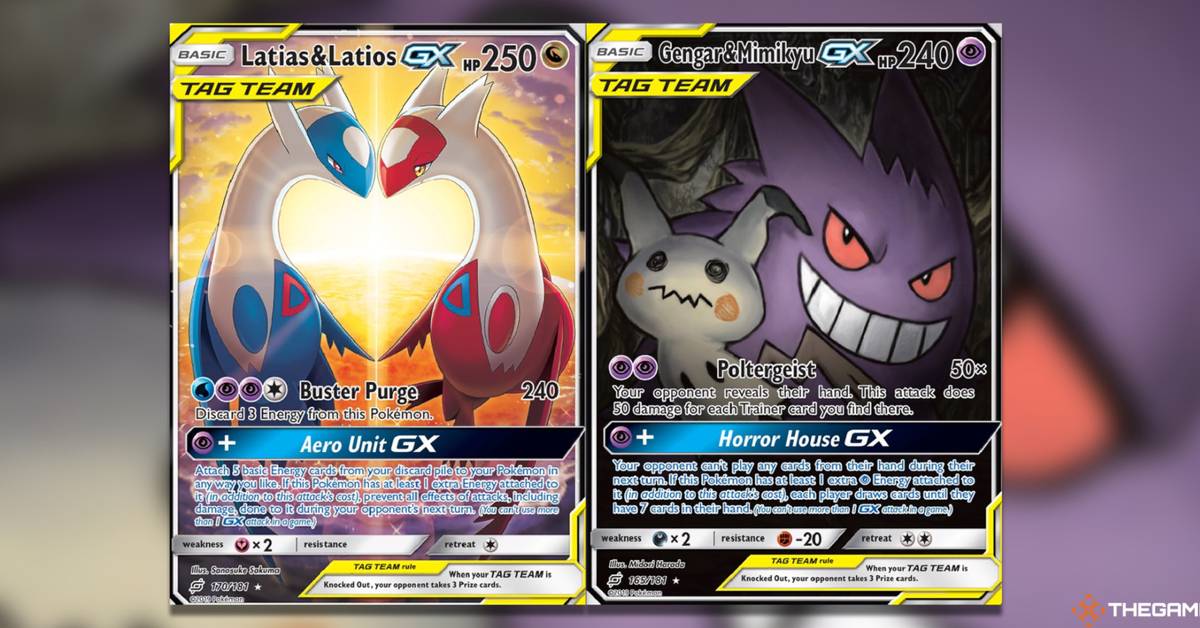 pokemon gx tag team card value Pokemon Sun & Moon Team Up Ultra Rare Gengar & Mimikyu GX #53