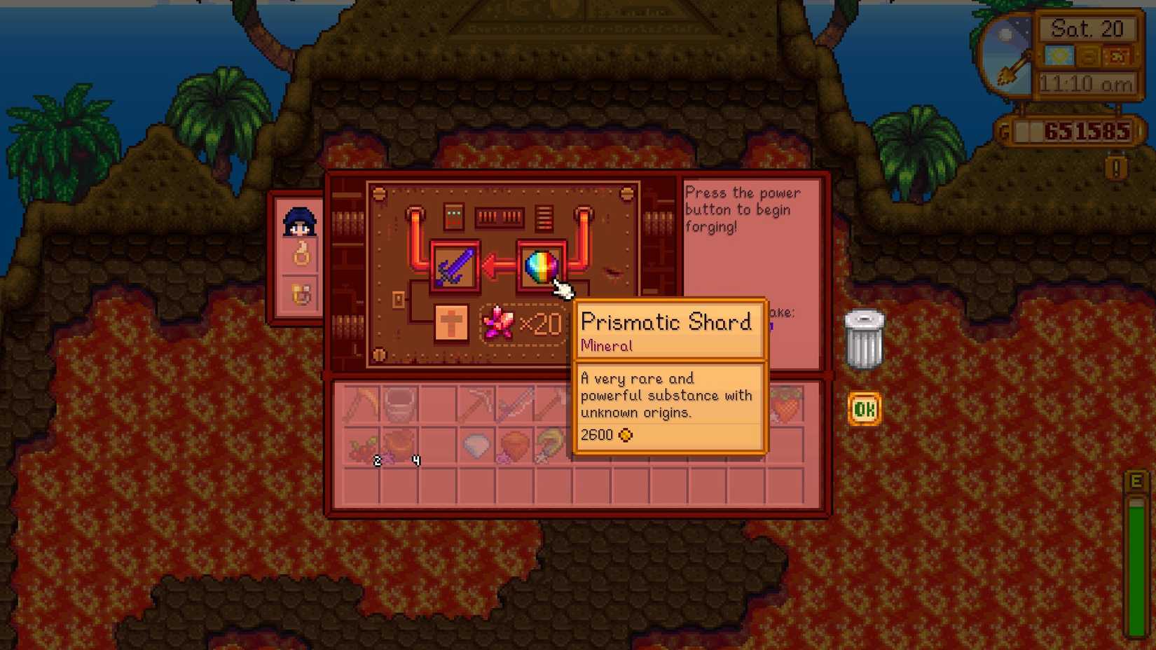 How To Forge And Enchant Weapons At The Volcano Forge In Stardew Valley