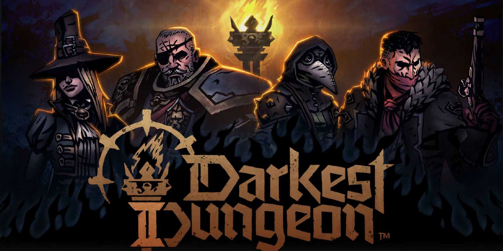 darkest dungeon banner with party members