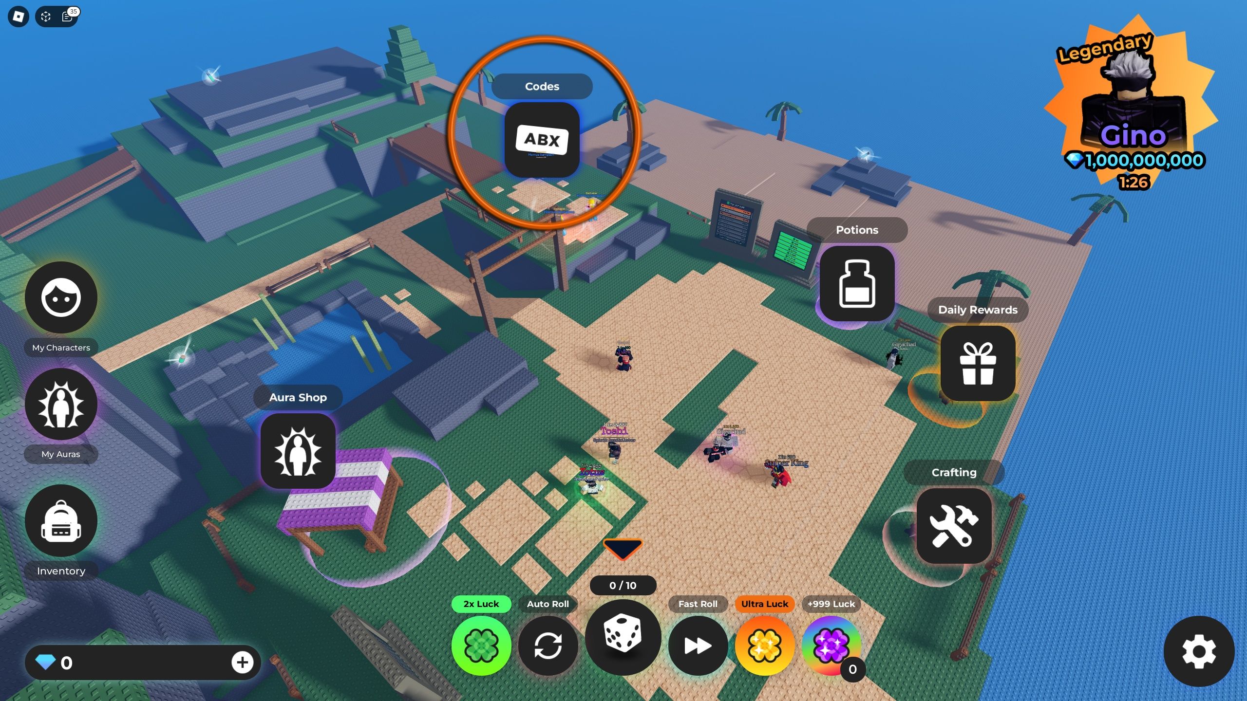 Character RNG Codes - Roblox