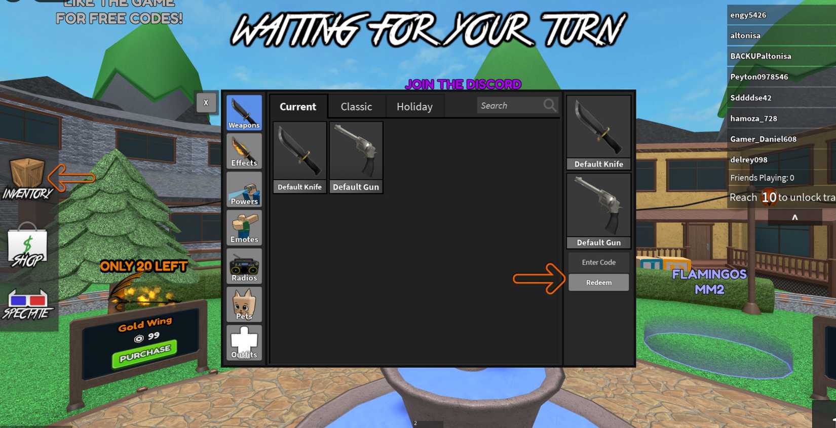 How Do I Redeem Chillz's Murder Mystery 2 Codes?, Image source: Roblox.com