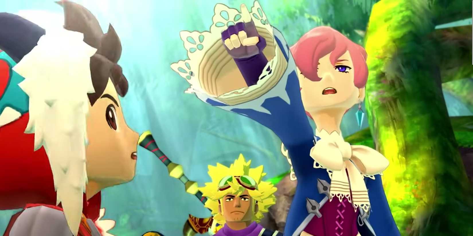 Simone pointing at an interesting object off screen in Monster Hunter ...