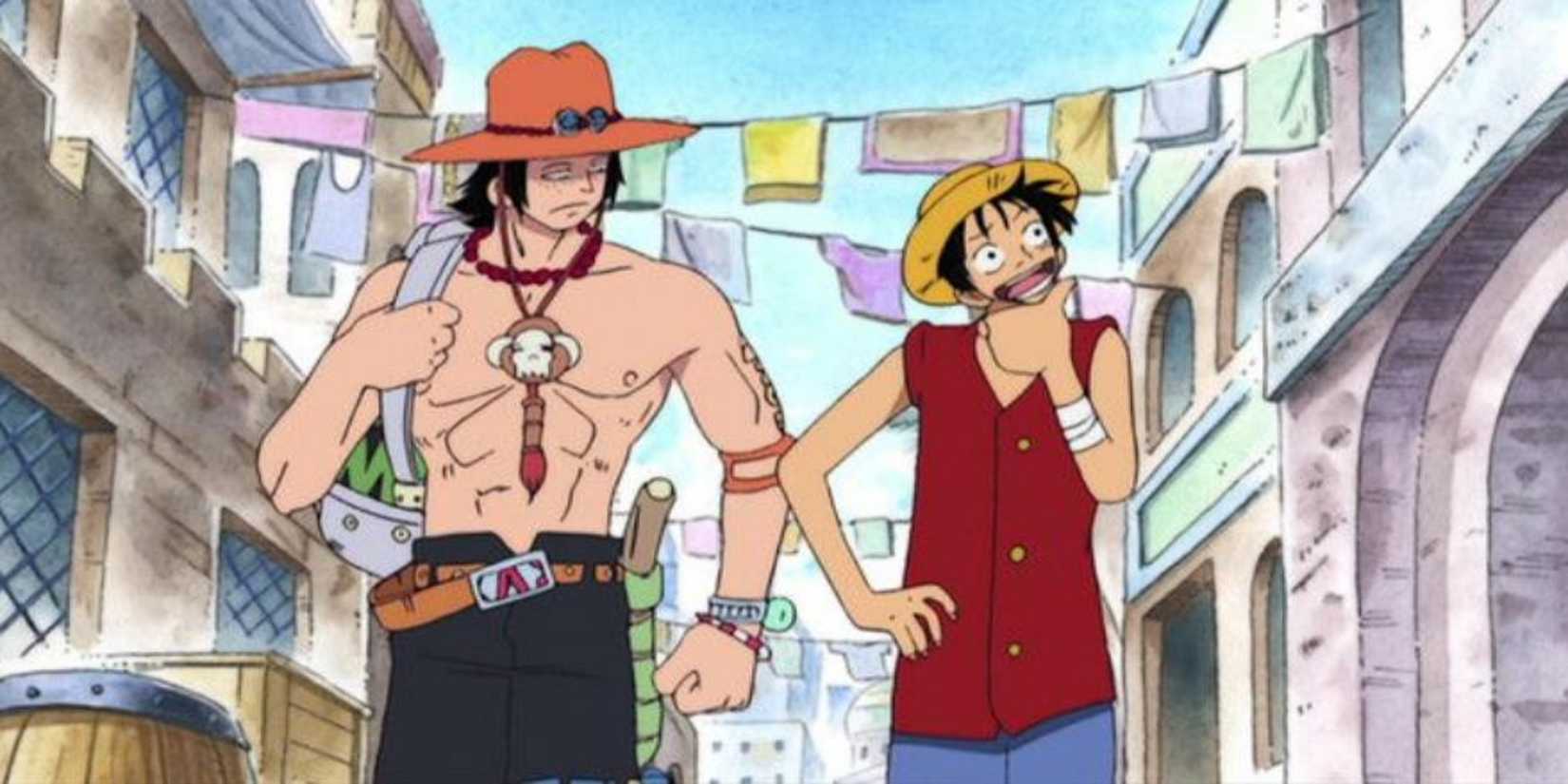 Ace and Luffy in the Arabasta arc of the One Piece anime.