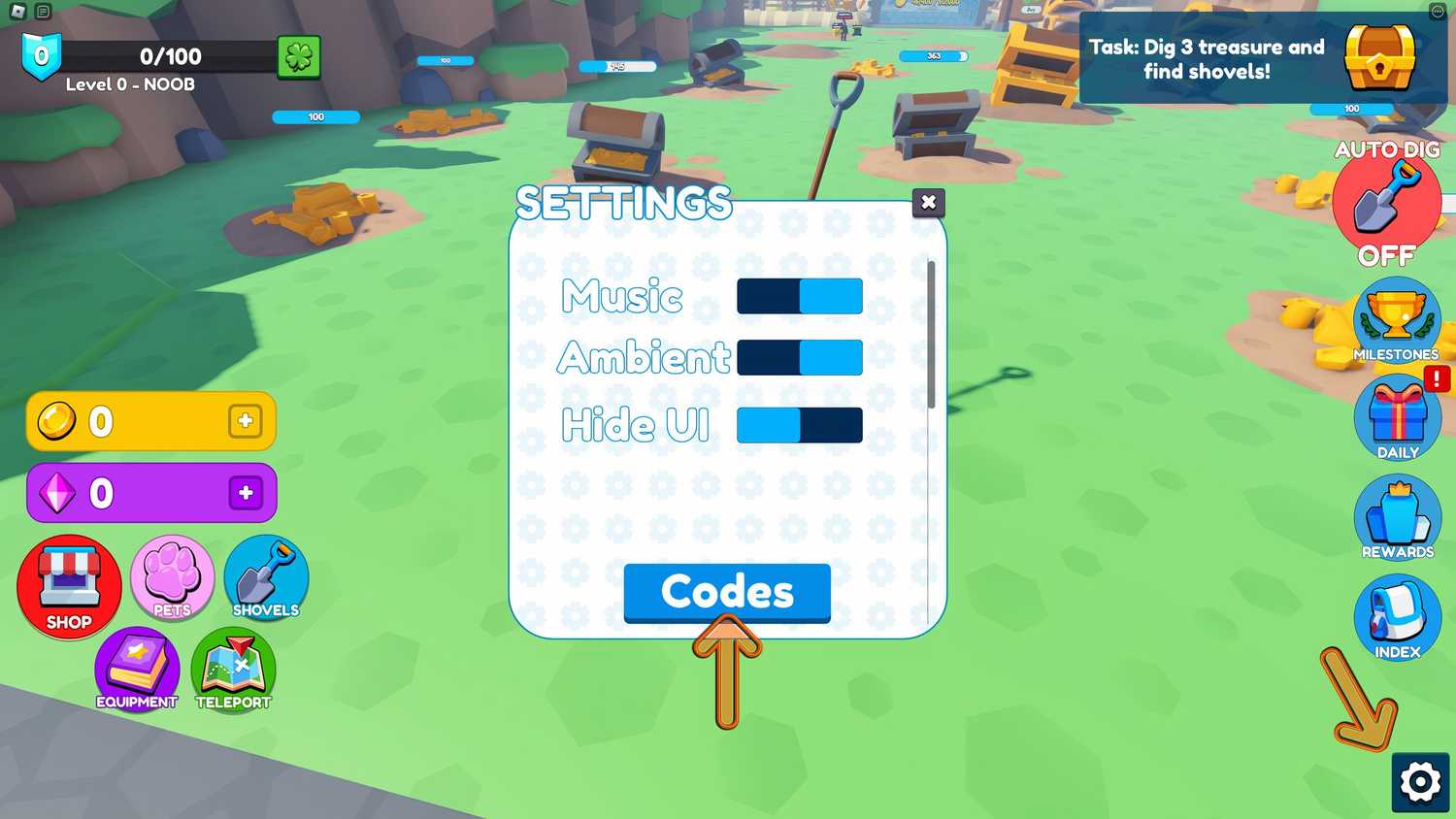 Codes For Dig Dig Treasure Simulator Codes - Roblox