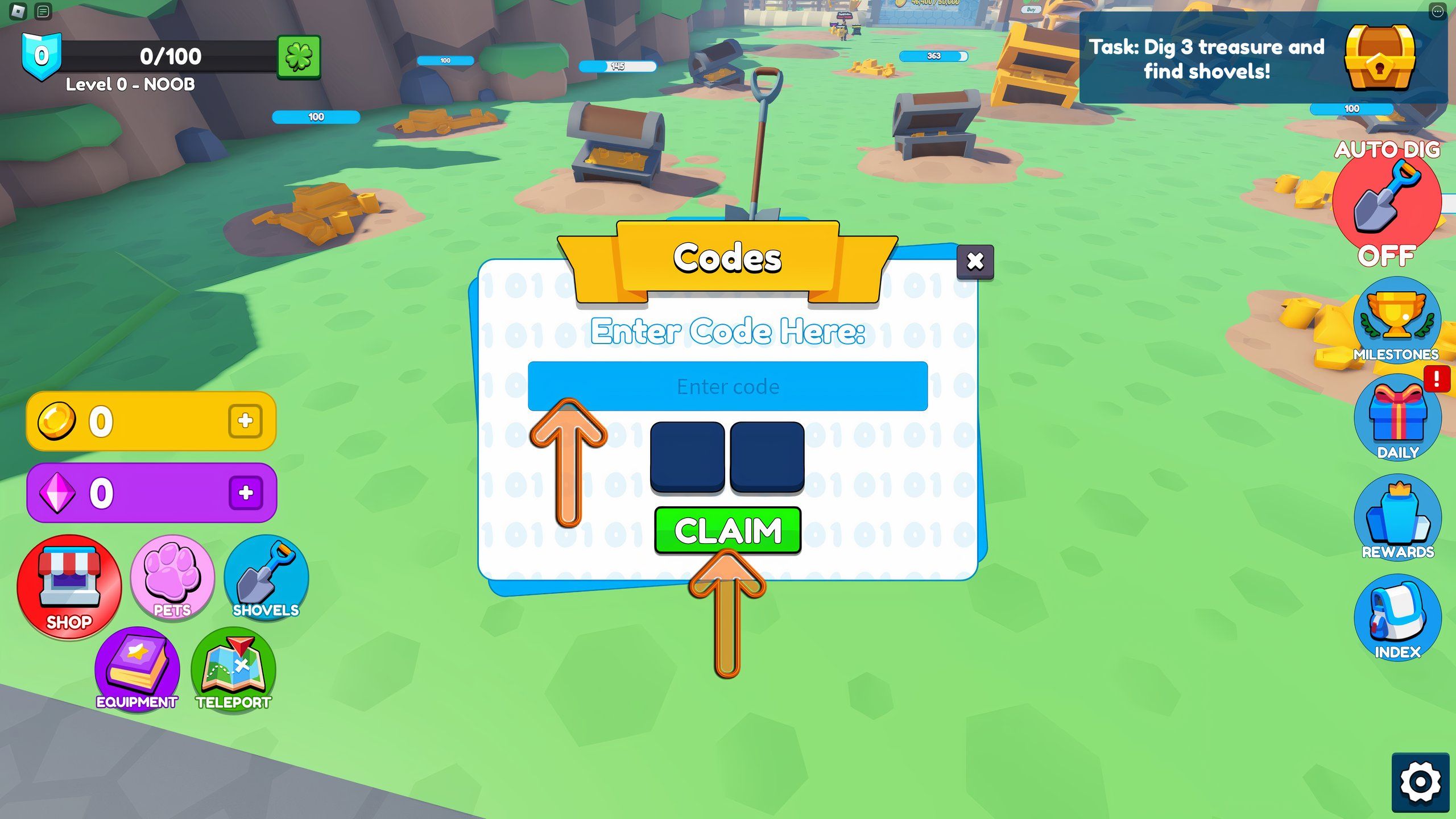 Dig Treasure Simulator Codes - Roblox