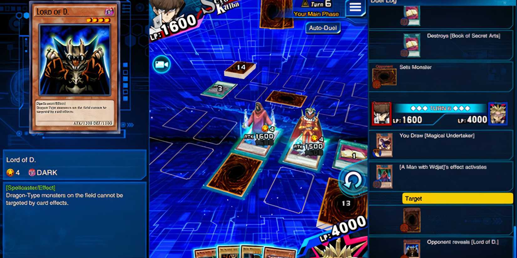 Gameplay of Yugioh Duel Links.