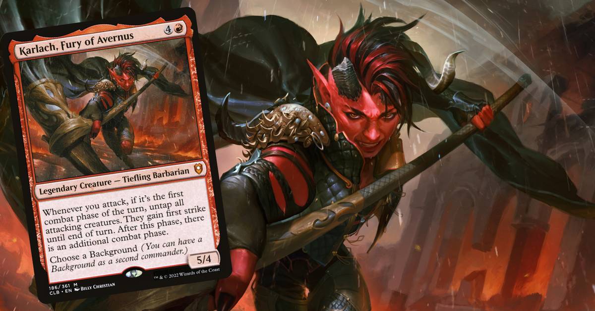 karlach card mtg Secret Lair - Dungeons & Dragons 50th Anniversary Superdrop Choose a Background (You can have a Background as a second commander.) How To Play The Karlach,