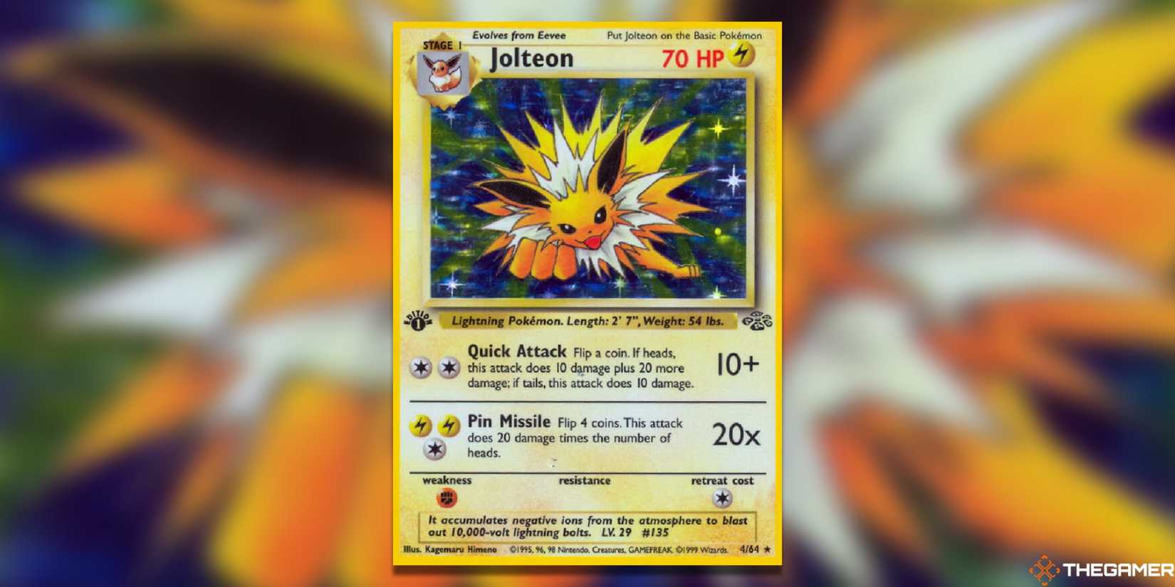 holographic jolteon pokemon card Amazon.com: Pokemon Singles - Jolteon - 4/64 - Holo Rare - Unlimited  Edition