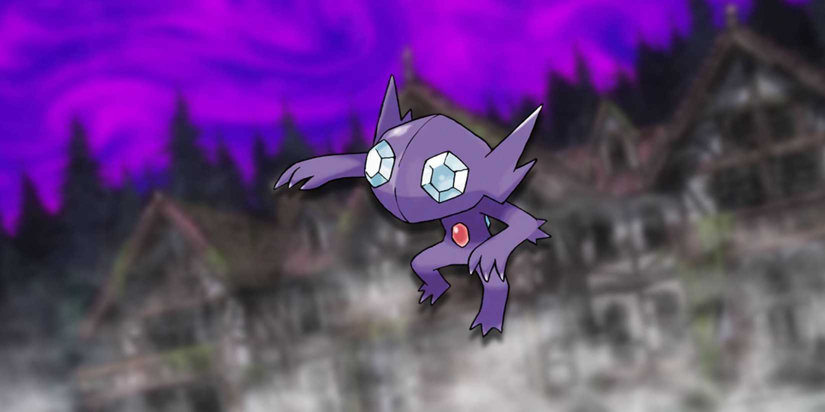The Pokemon Sableye in a haunted mansion.