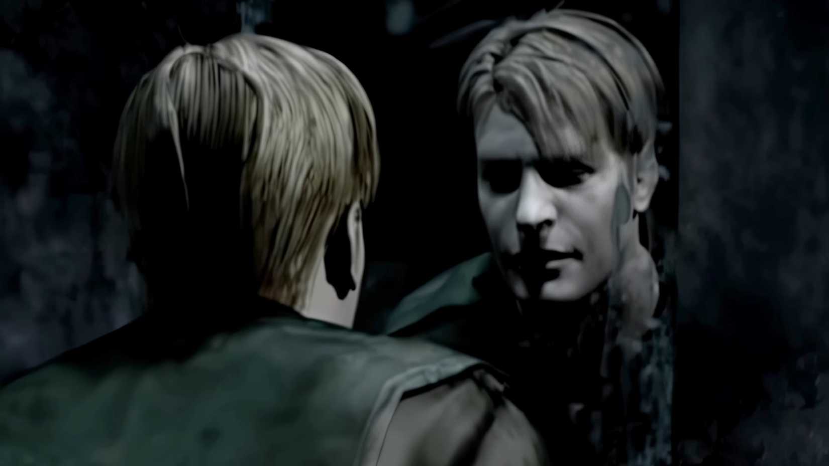 James looks into the mirror in Silent Hill 2. (1)