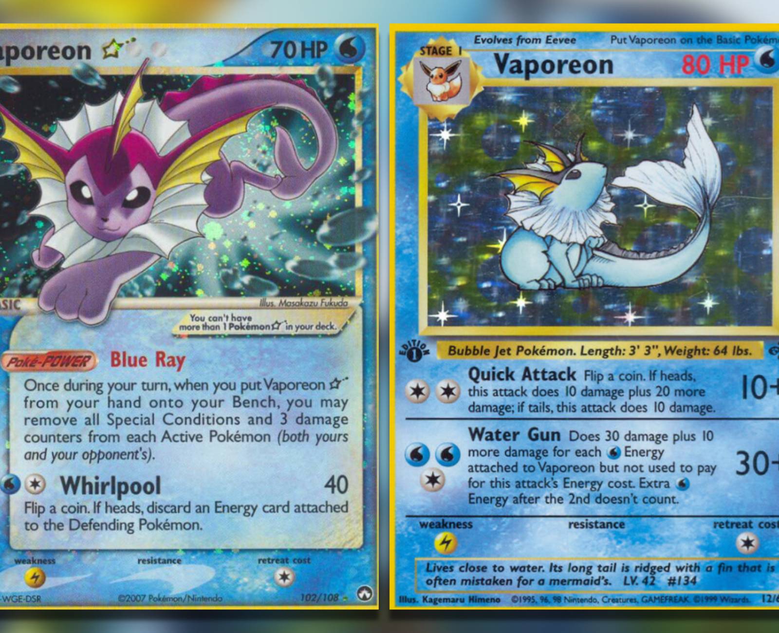 The Most Valuable Vaporeon Pokemon TCG Cards The Most Valuable Vaporeon Pokemon TCG Cards