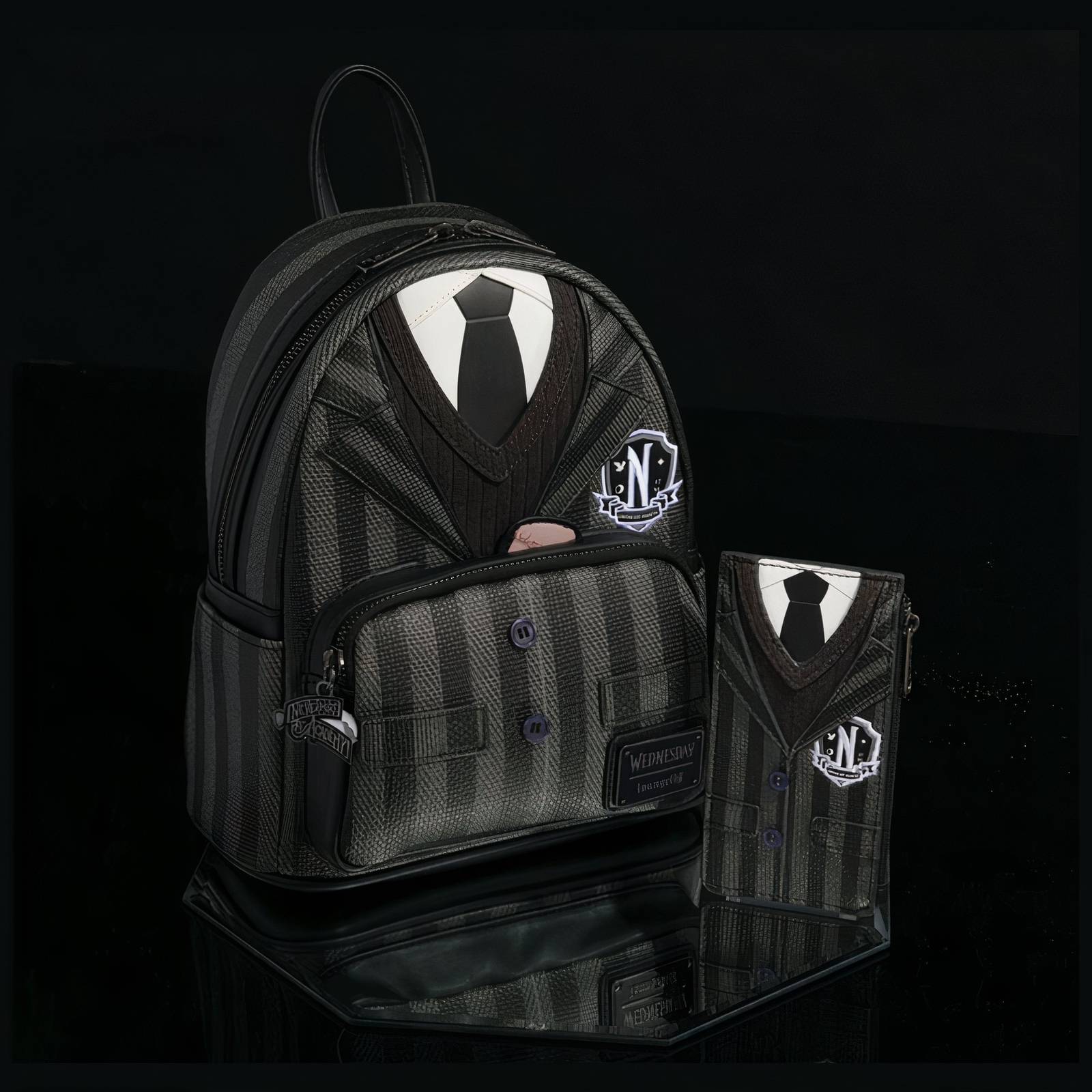 Lounge fly backpack, Wednesday, Addams, new with tags just a great fun backpack Loungefly Wednesday Adams Nevermore Mini-Backpack  main image 4
