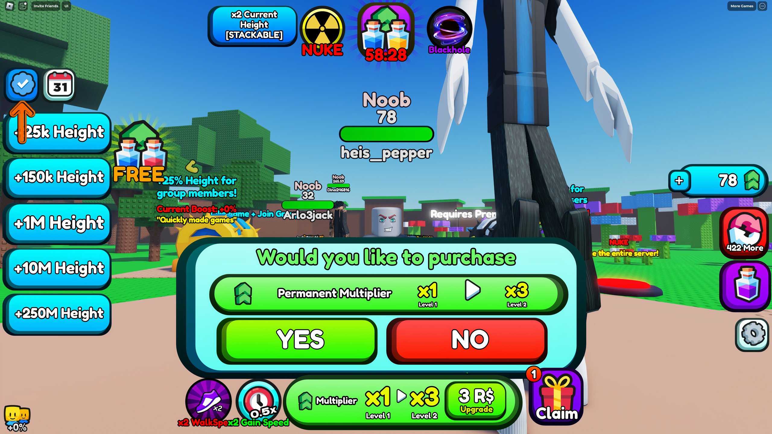 How Do I Redeem +1 Height Every Second Codes? thegamerimages.com