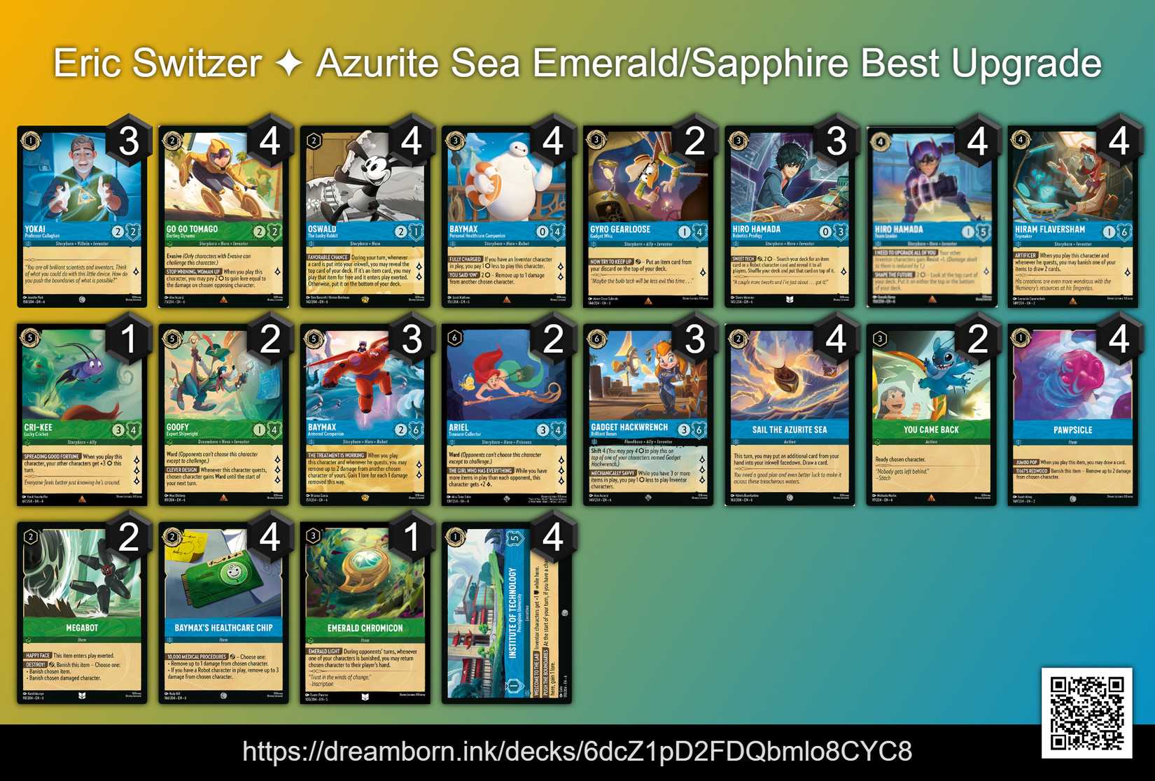 Disney Lorcana: Azurite Sea Emerald/Sapphire Starter Deck Upgrade Guide Disney Lorcana: Azurite Sea Emerald/Sapphire Starter Deck Upgrade Guide