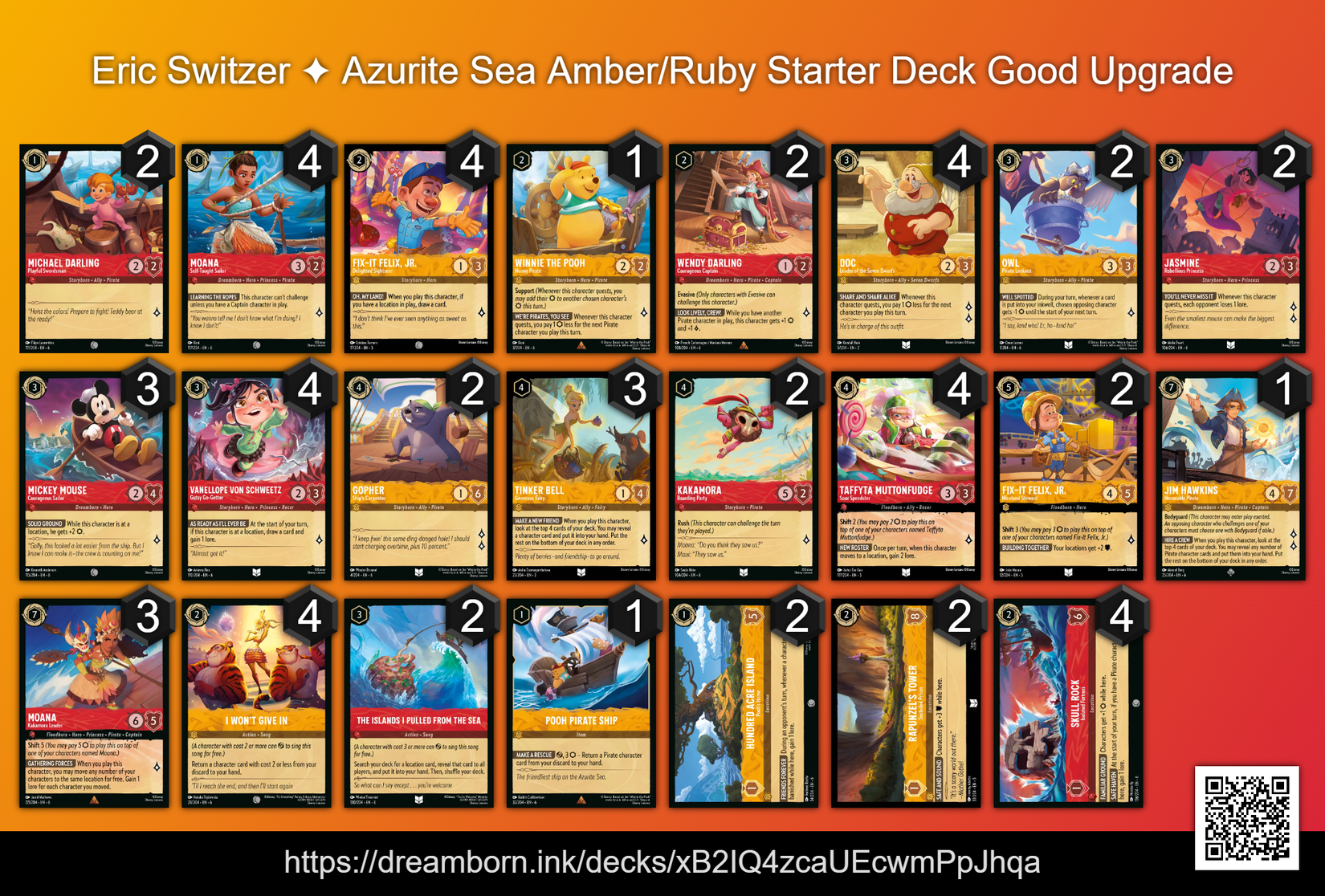 azurite sea lorcana starter deck Precon - Amber & Ruby 1 Starter Deck with 60 cards Ravensburger Disney Lorcana TCG: Azurite