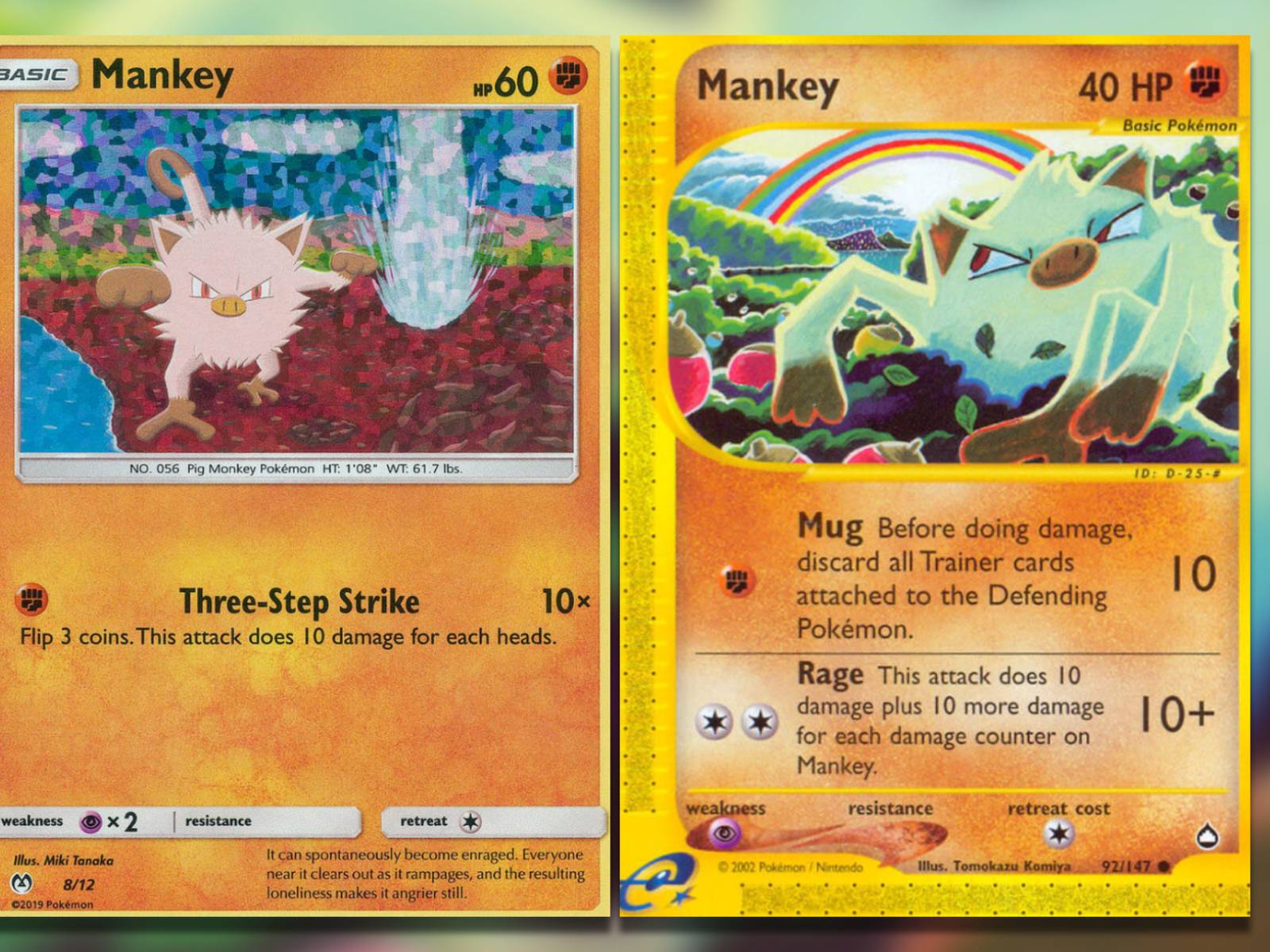 1995 mankey pokemon card - Jungle Pokmon 55/64 Unleashed Type 1995 Original Mankey 55/64 |