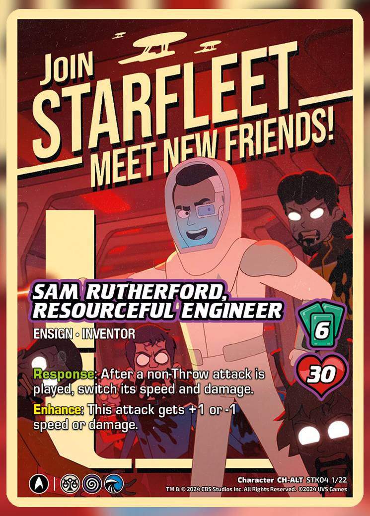 Sam Rutherford Ultra Building Star Trek: Lower Decks Alt-Art Cards Reveal - UniVersus