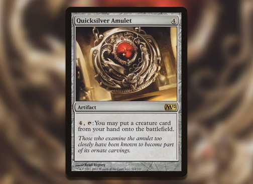 Silver Knight Mtg MTG The Brothers' War - Quicksilver Amulet (Retro Frame) - Mint Condition Silver Knight Mtg MTG The Brothers' War - Quicksilver Amulet (Retro Frame) - Mint Condition