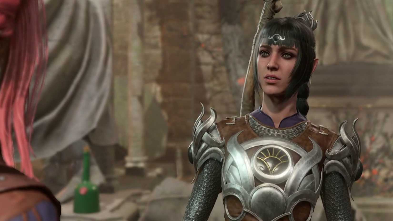 A shadow heart that talks with the avatar of Baldur's Gate 3.