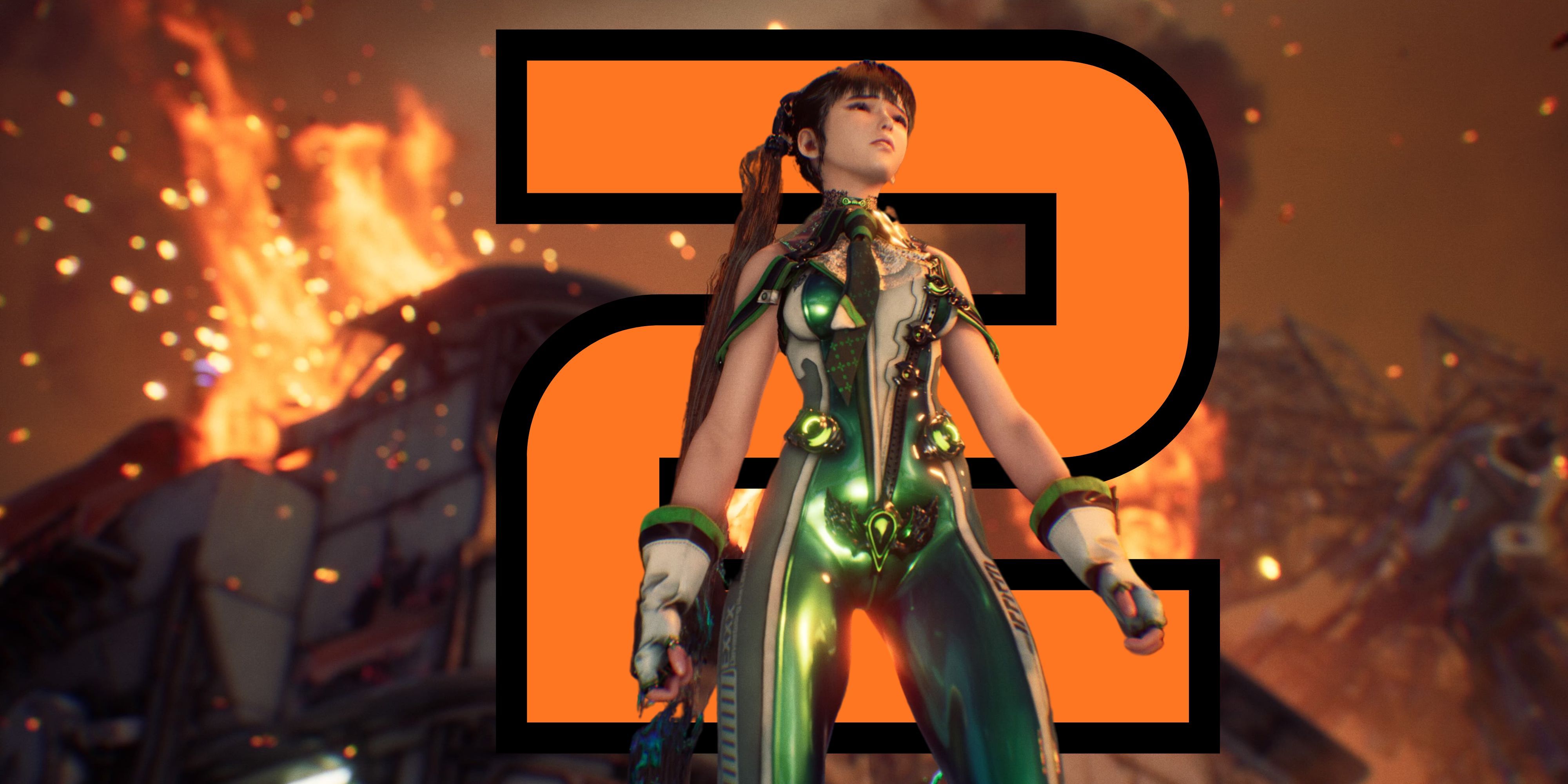 Eve in Stellar Blade and two behind her.